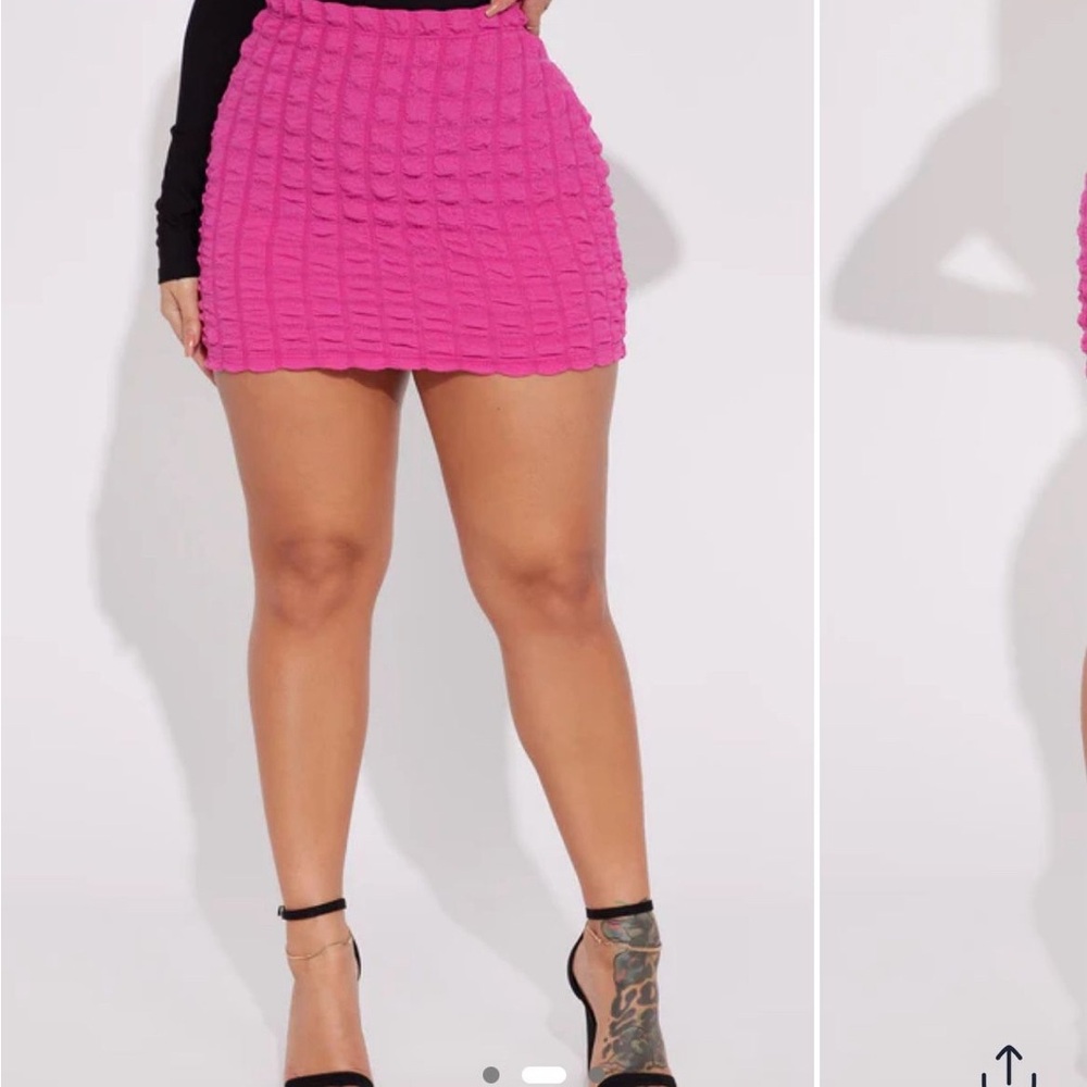 Fashion Nova Fuchsia Textured Pencil Skirt